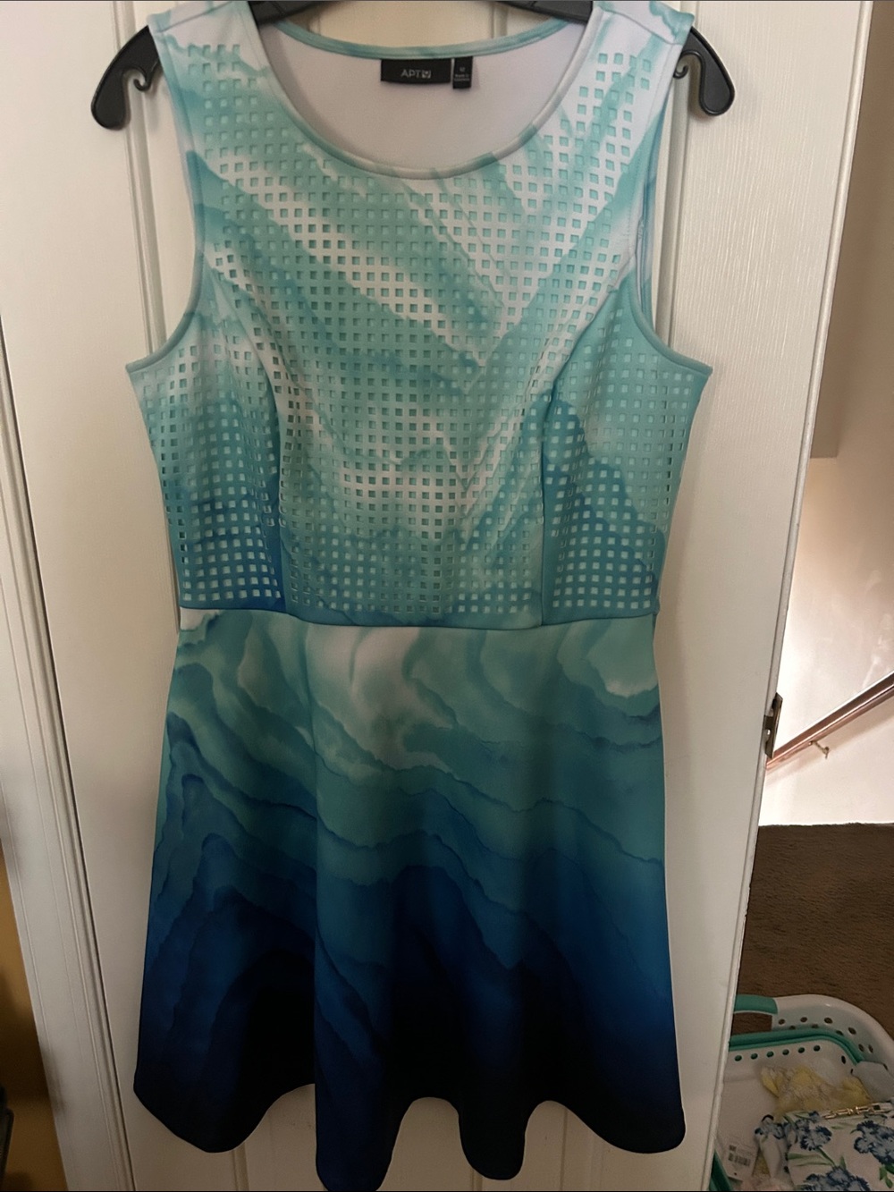 Apt. 9 Aqua-to-Teal Ombre Fit & Flare Dress